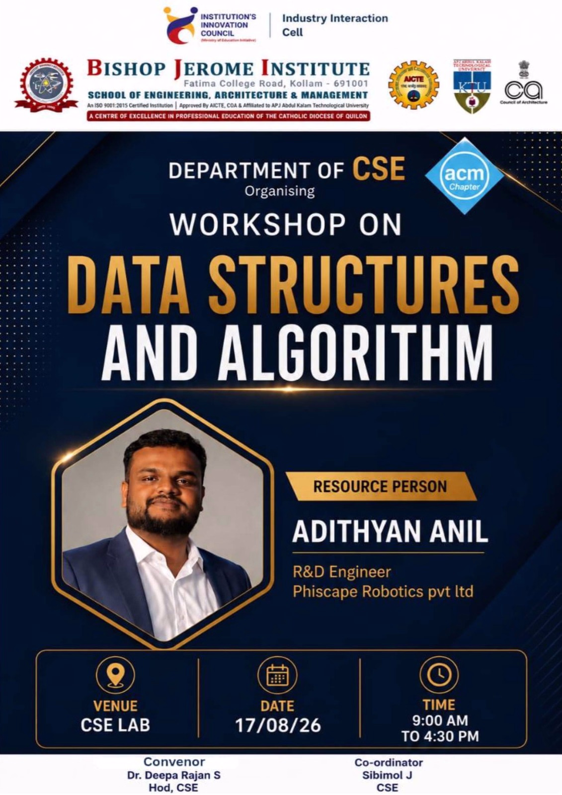 Workshop on Data Structures and Algorithms - Hosted by Department of Computer Science & Engineering